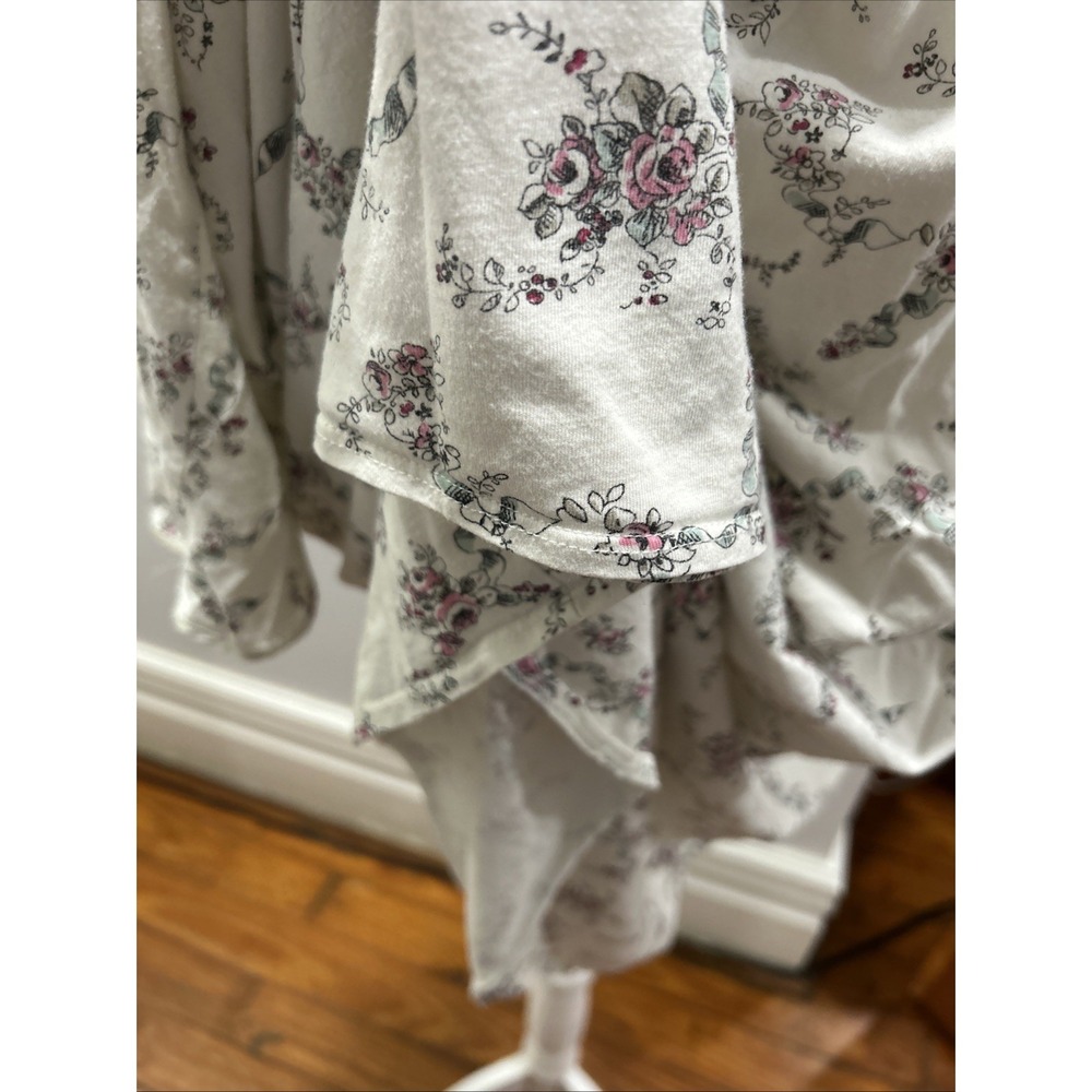 ARIA Night Gown Beige Floral Long Sleeve Soft Cozy Size XL Vintage - Picture 7 of 11